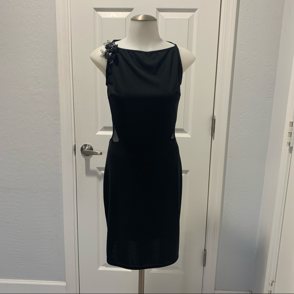 JESSICA MCCLINTOCK for GUNNE SAX Women's Sheer Back Black Dress Size 5